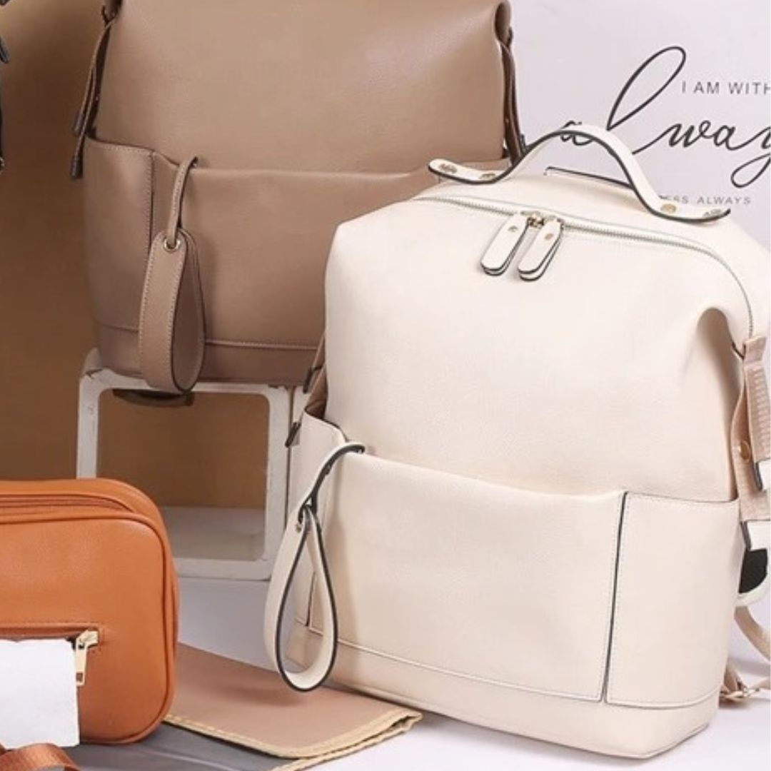 Sac à dos à langer - Cuir - Mamsatisfaite